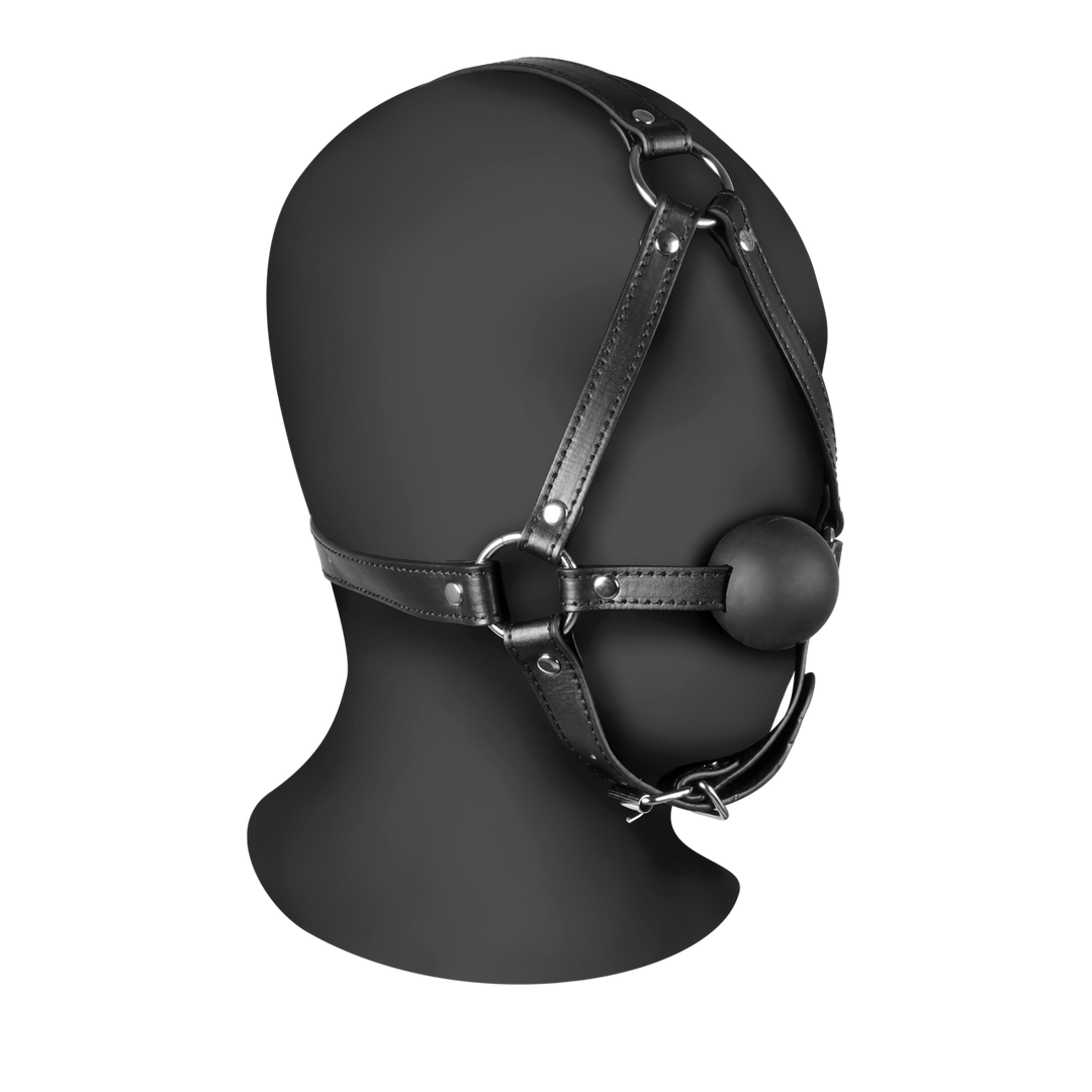 Ouch! by shots Hoofdharnas met Solid Ball Gag - Zwart (8714273050922)