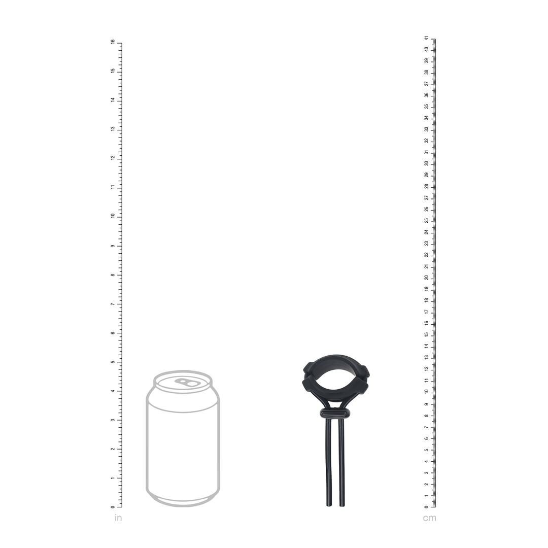 Levelz by shots Afneembare Brede Verstelbare Siliconen Lasso Cockring - 5mm - Zwart (8714273063991)