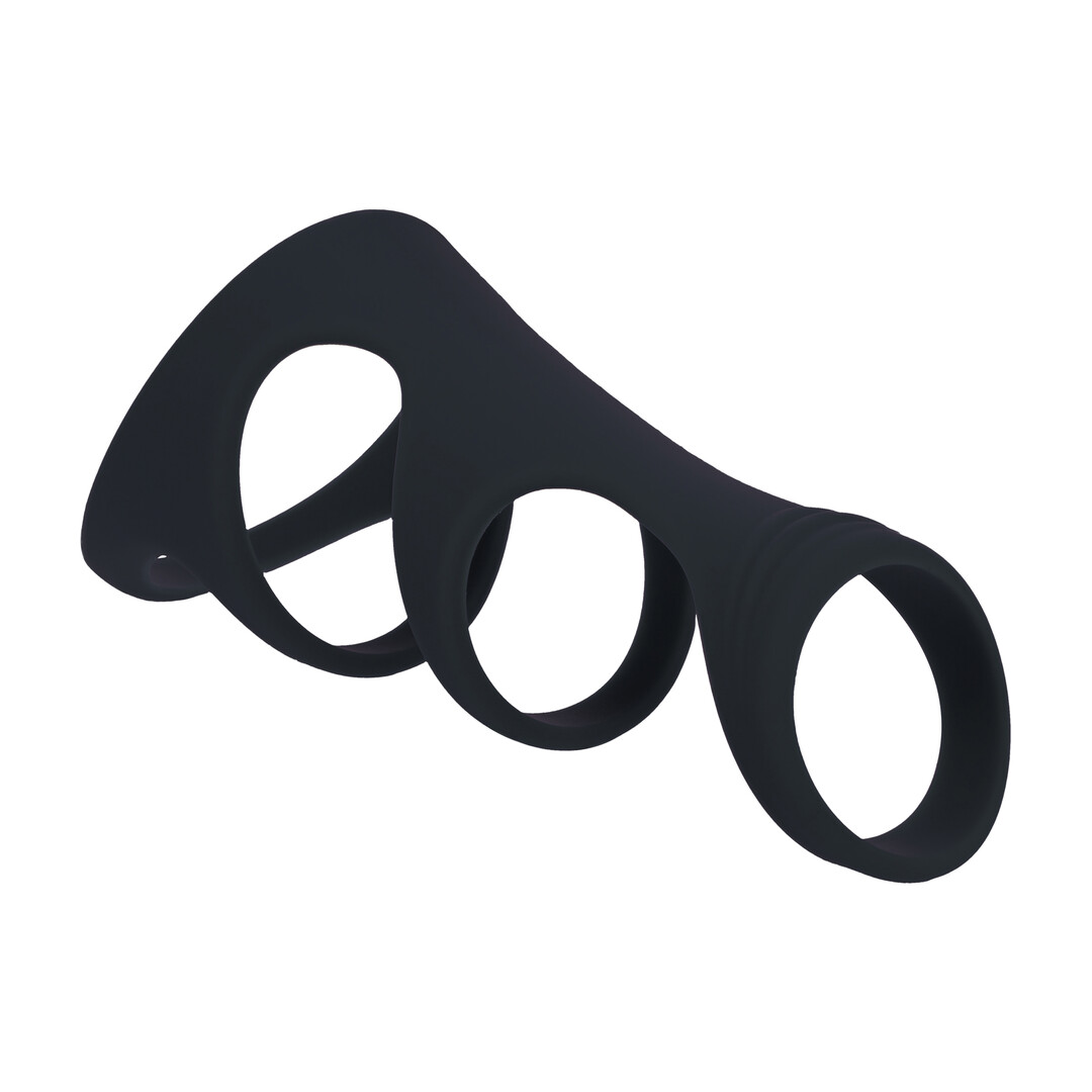 Levelz by shots 3 Lussen Siliconen Cockring - Zwart (8714273063700)
