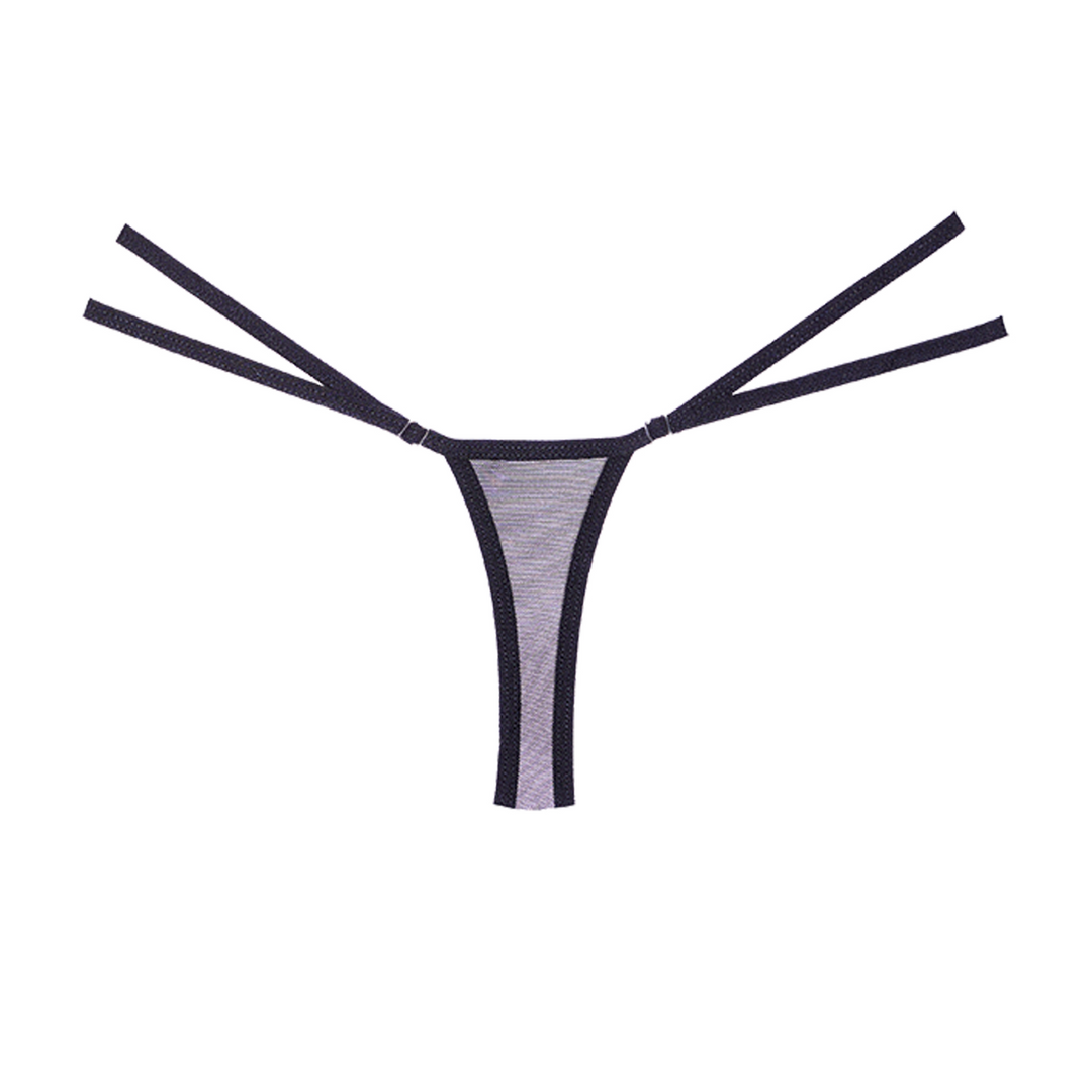 Allure Kant en Mesh String - Één maat - Zwart (883045921017)