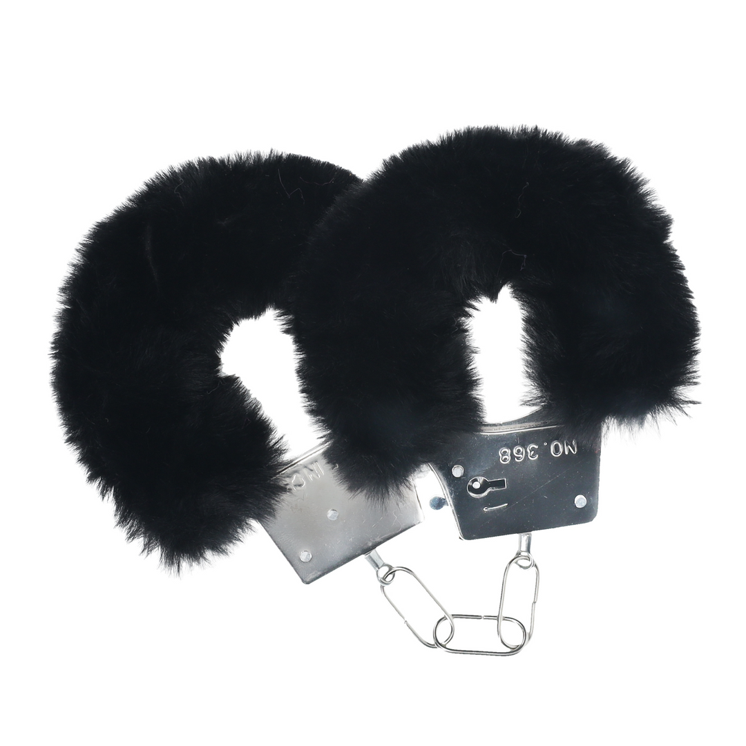 Ouch! by shots Classic Fluffy Handboeien - Zwart (8714273058218)