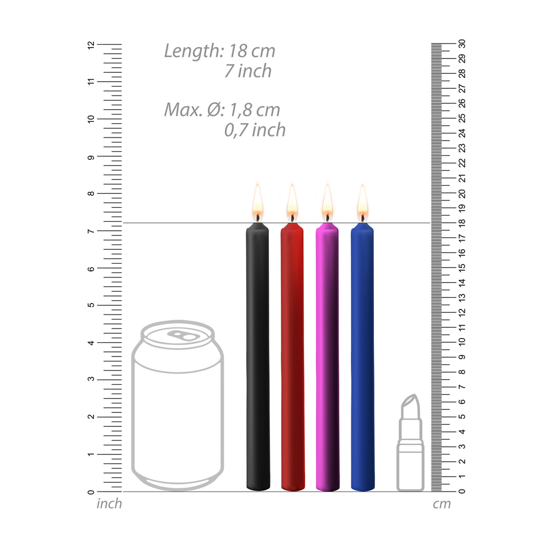 Ouch! by shots Teasing Wax Kaarsen - 4 Stuks - Groot - Multicolor (8714273545015)