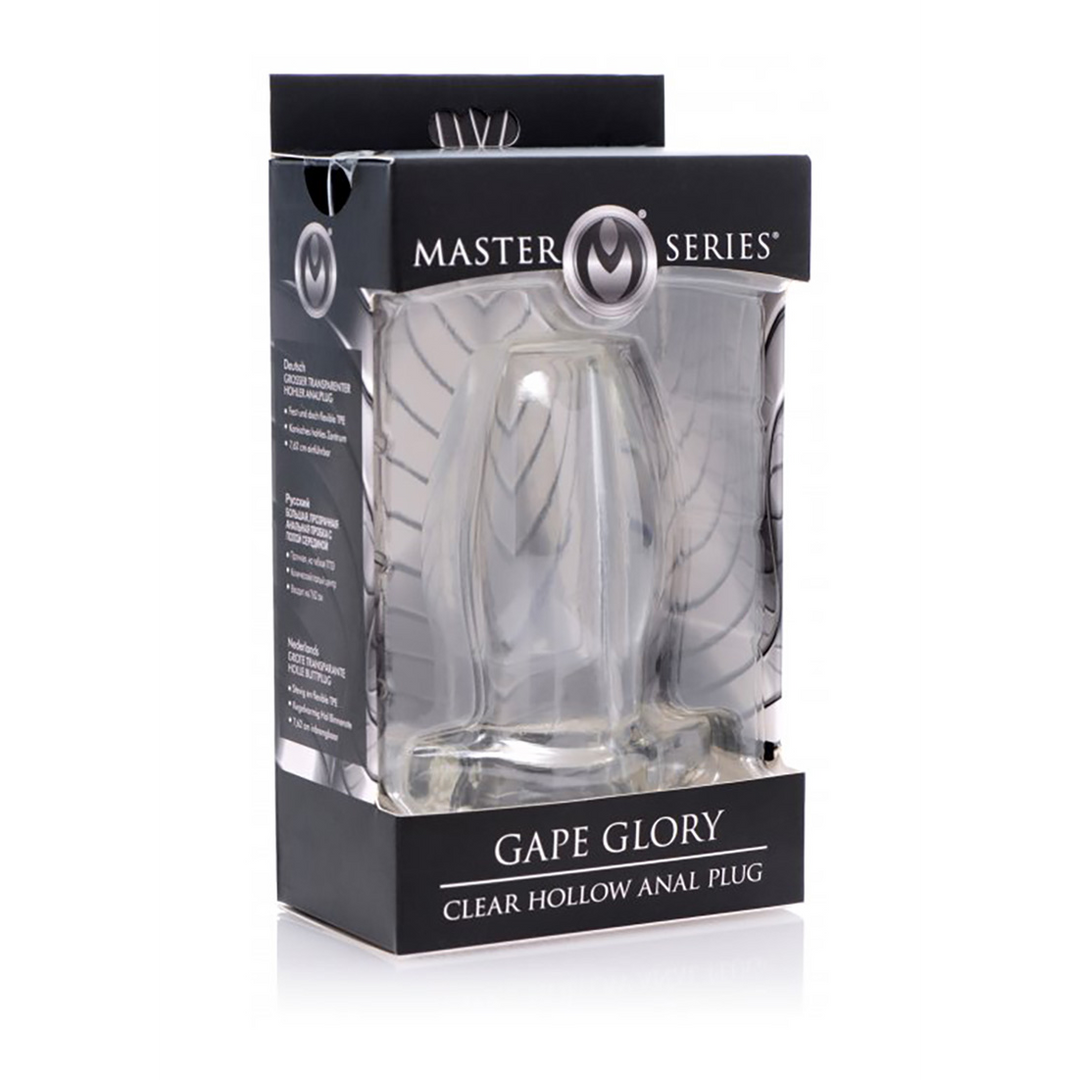 Xr brands Gape Glory - Transparante Holle Anale Plug - Groot (848518031037)