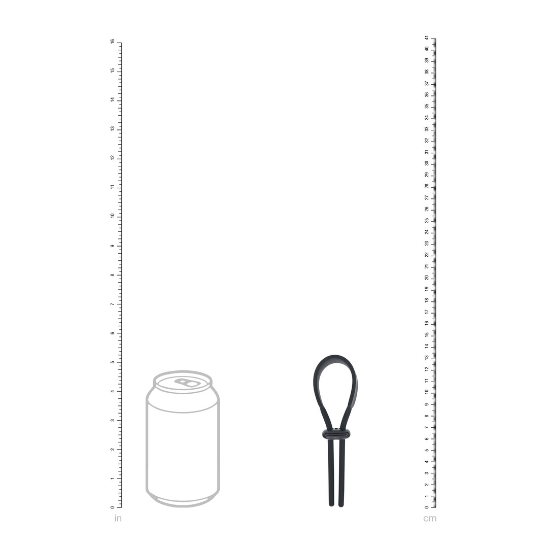 Levelz by shots Brede Verstelbare Siliconen Lasso Cockring - 5mm - Zwart (8714273063977)