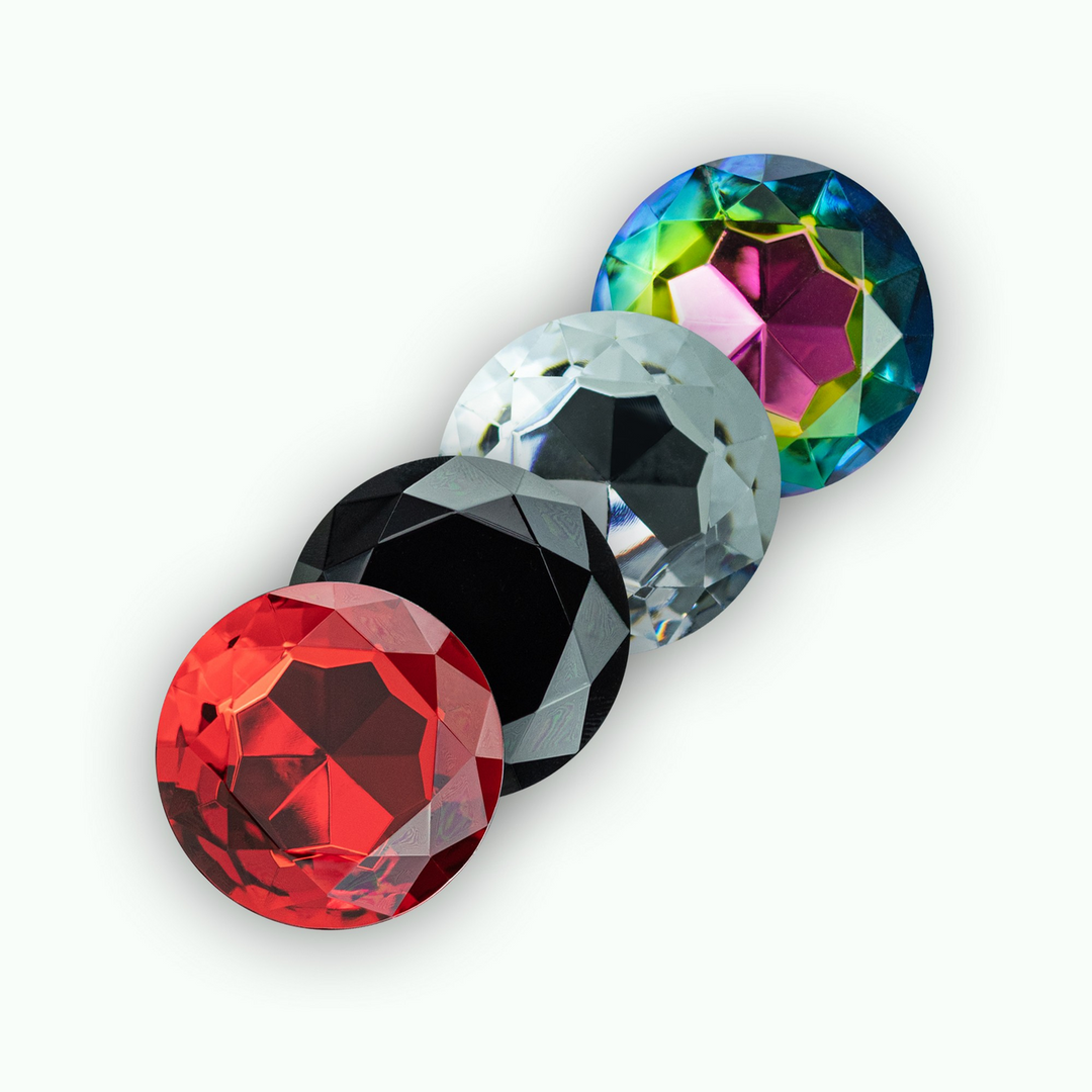 Crushious Camileo - Anale Plug met Vier Verwisselbare Edelstenen - Groot - Zwart (7403254158580)