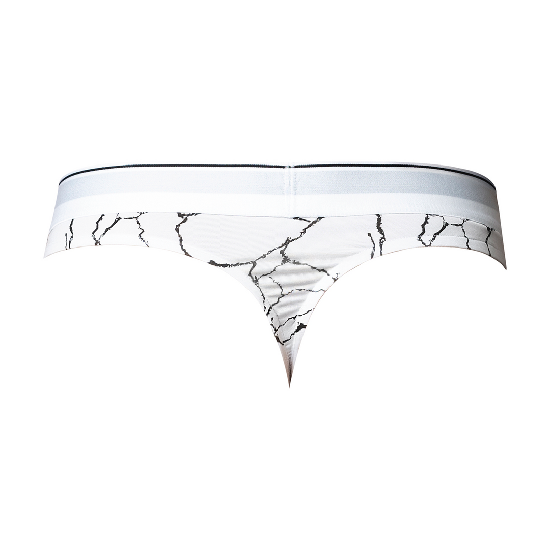 Male power Tanga - S/M - Witte Marmer (845830094801)