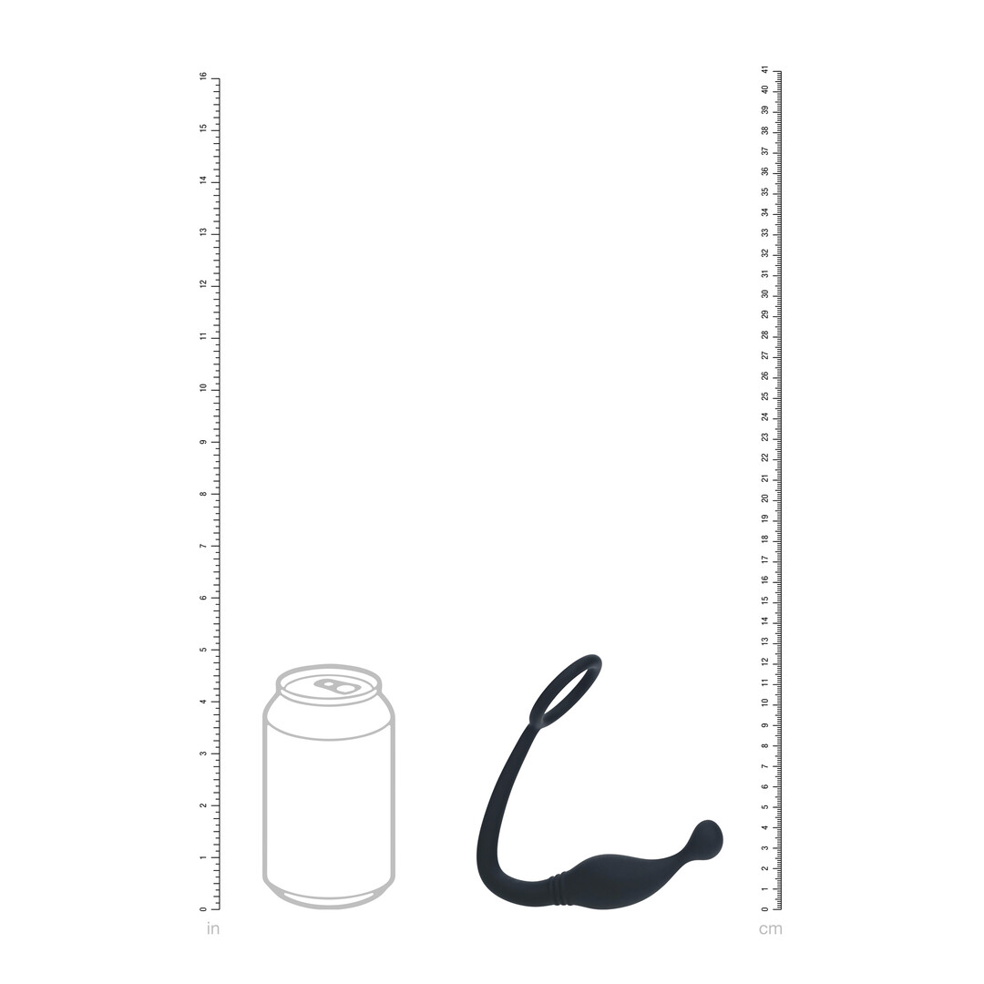 Levelz by shots Siliconen Cockring met Prostaatstimulator - S - Zwart (8714273064448)
