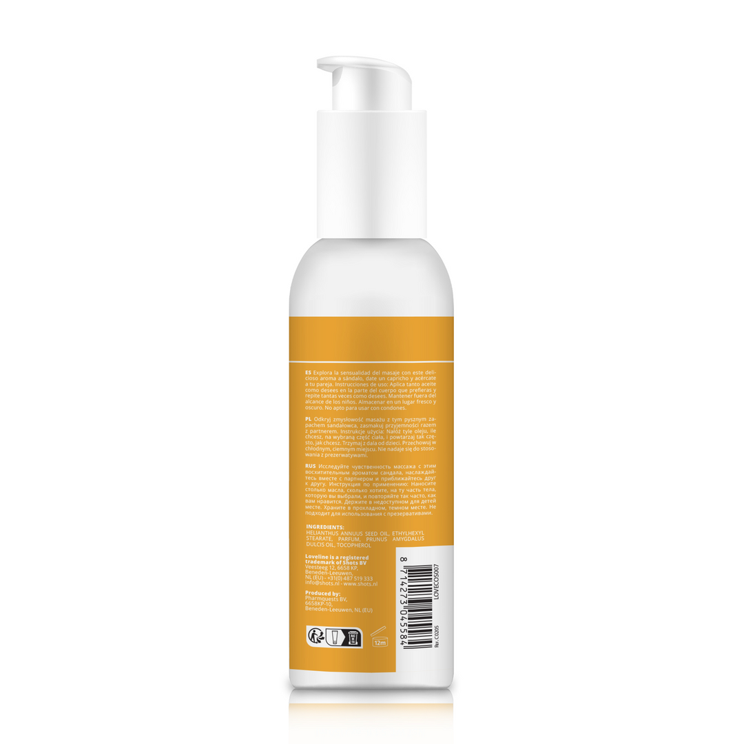 Loveline by shots Massageolie - Sensuele Sandelhout - 5.1 fl oz / 150 ml (8714273045584)