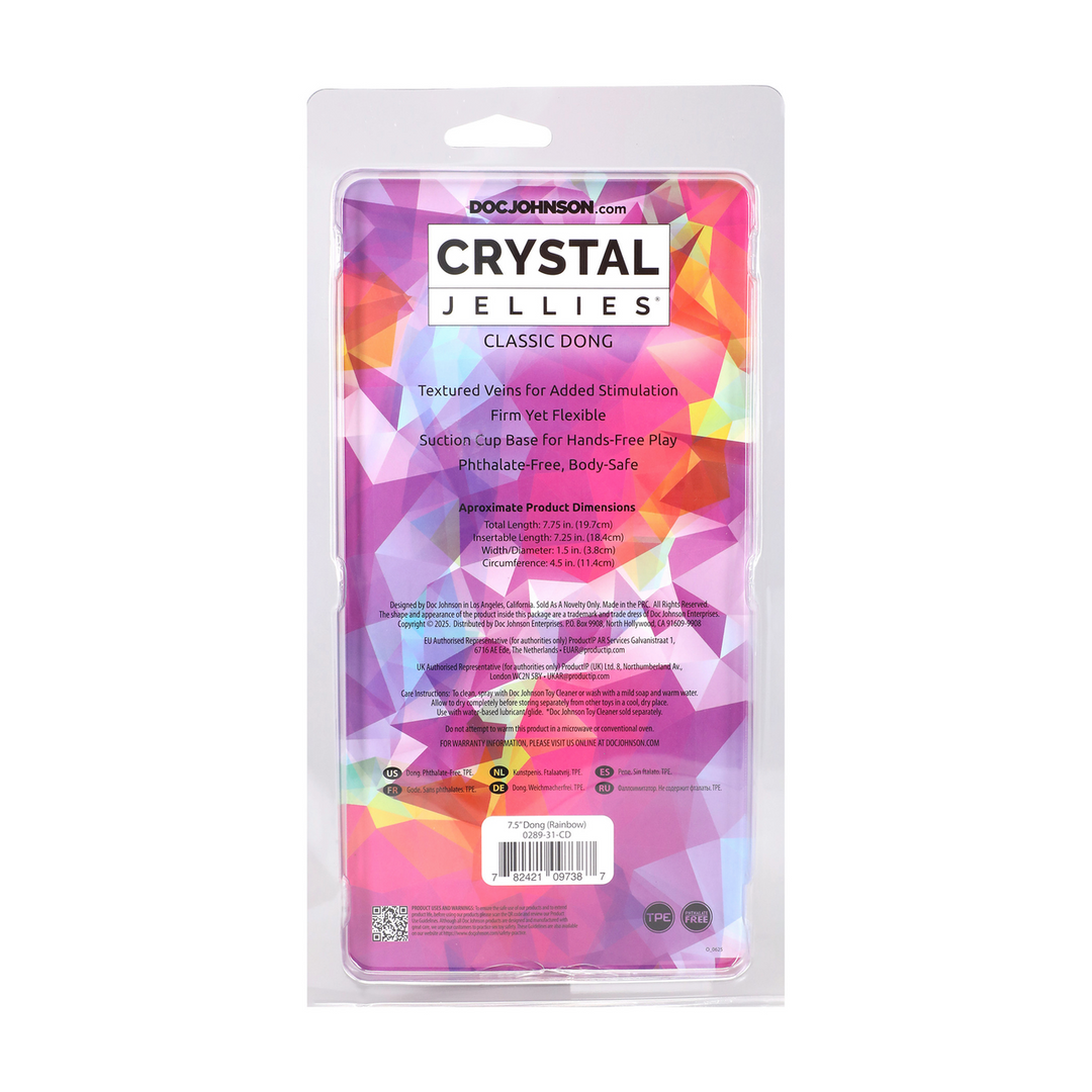 Doc johnson Classic Dong - 7,5 / 19,7 cm - Regenboog (782421097387)