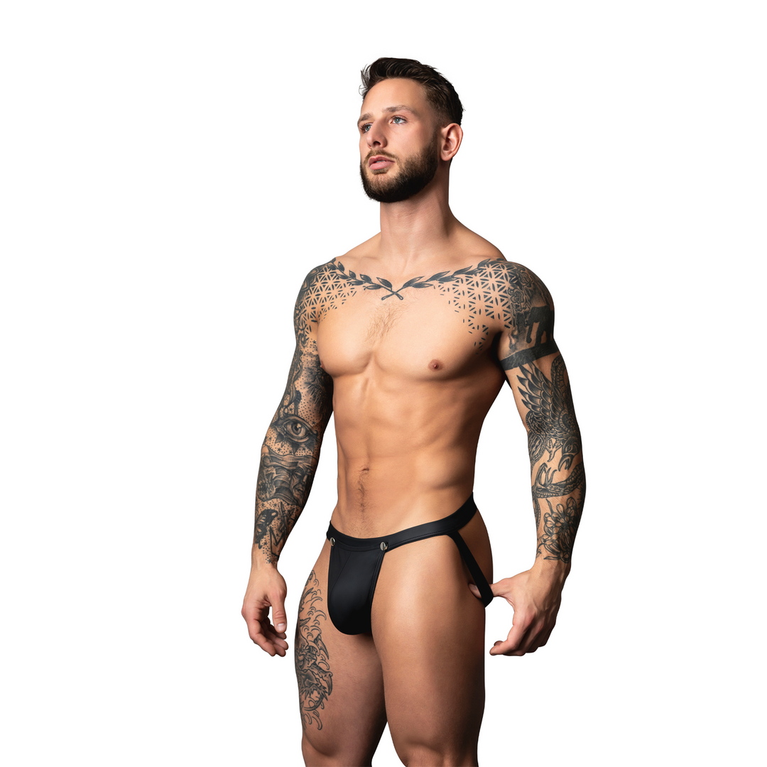 Male power Snap Off Jock - S/M - Zwart (845830094702)