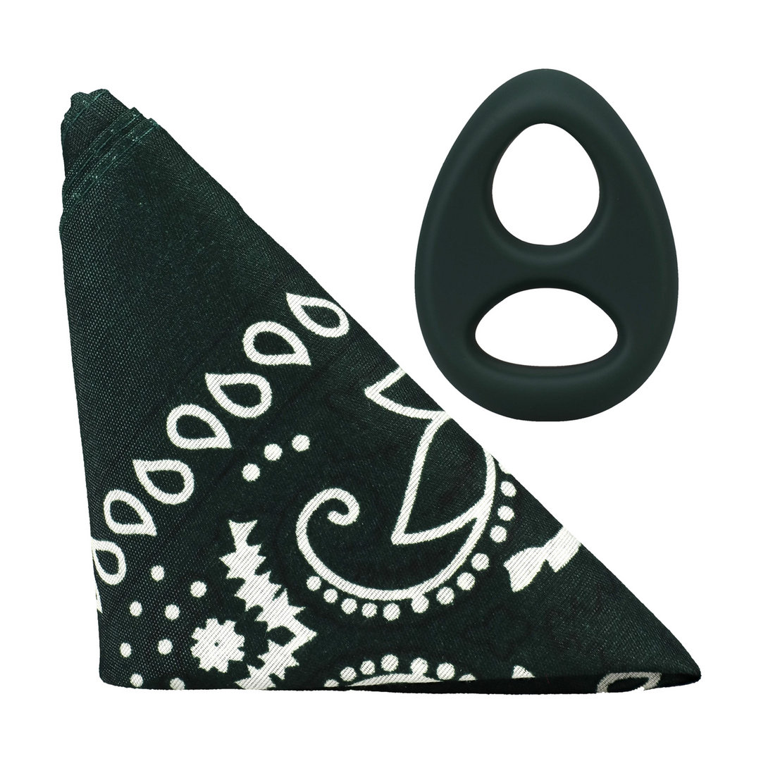 Doc johnson The Code - Siliconen Cockring met Bandana - Hunter Green (782421098599)