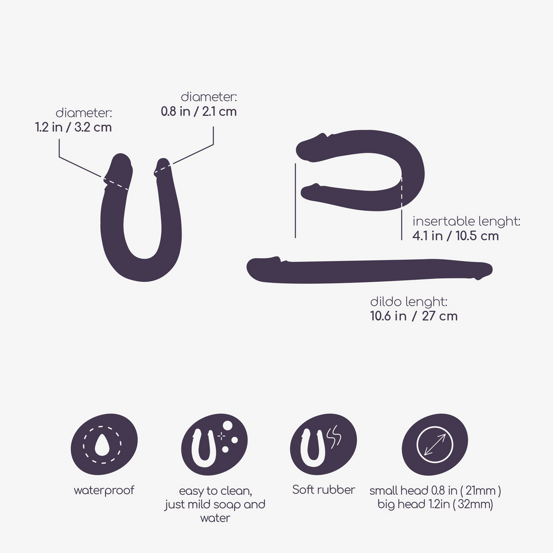 Crushious Double Trouble - Double Dildo - 10,6 / 27 cm - Paars (799632355083)