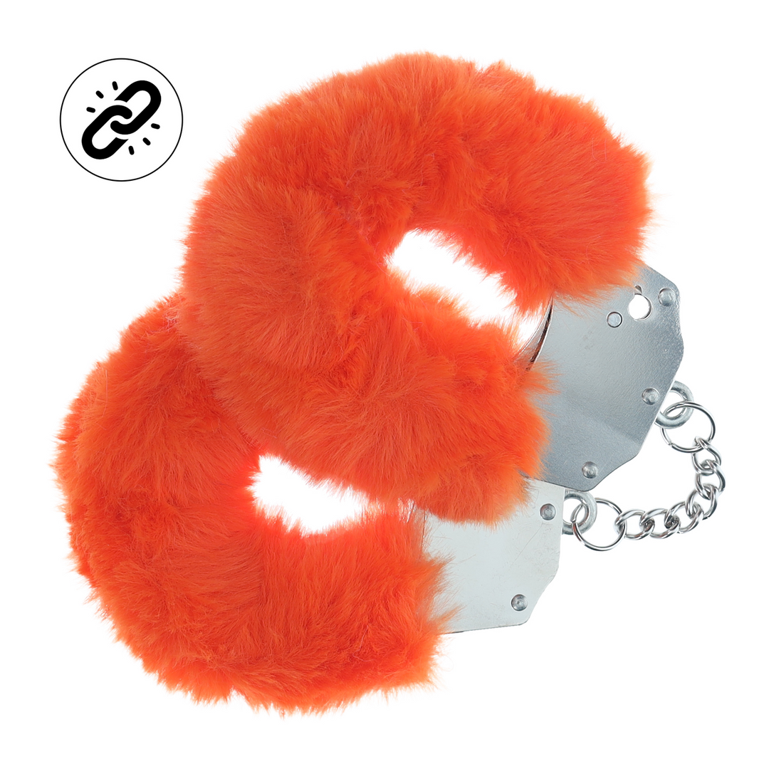 Ouch! by shots Zware Fluffy Handboeien - Oranje (8714273043153)