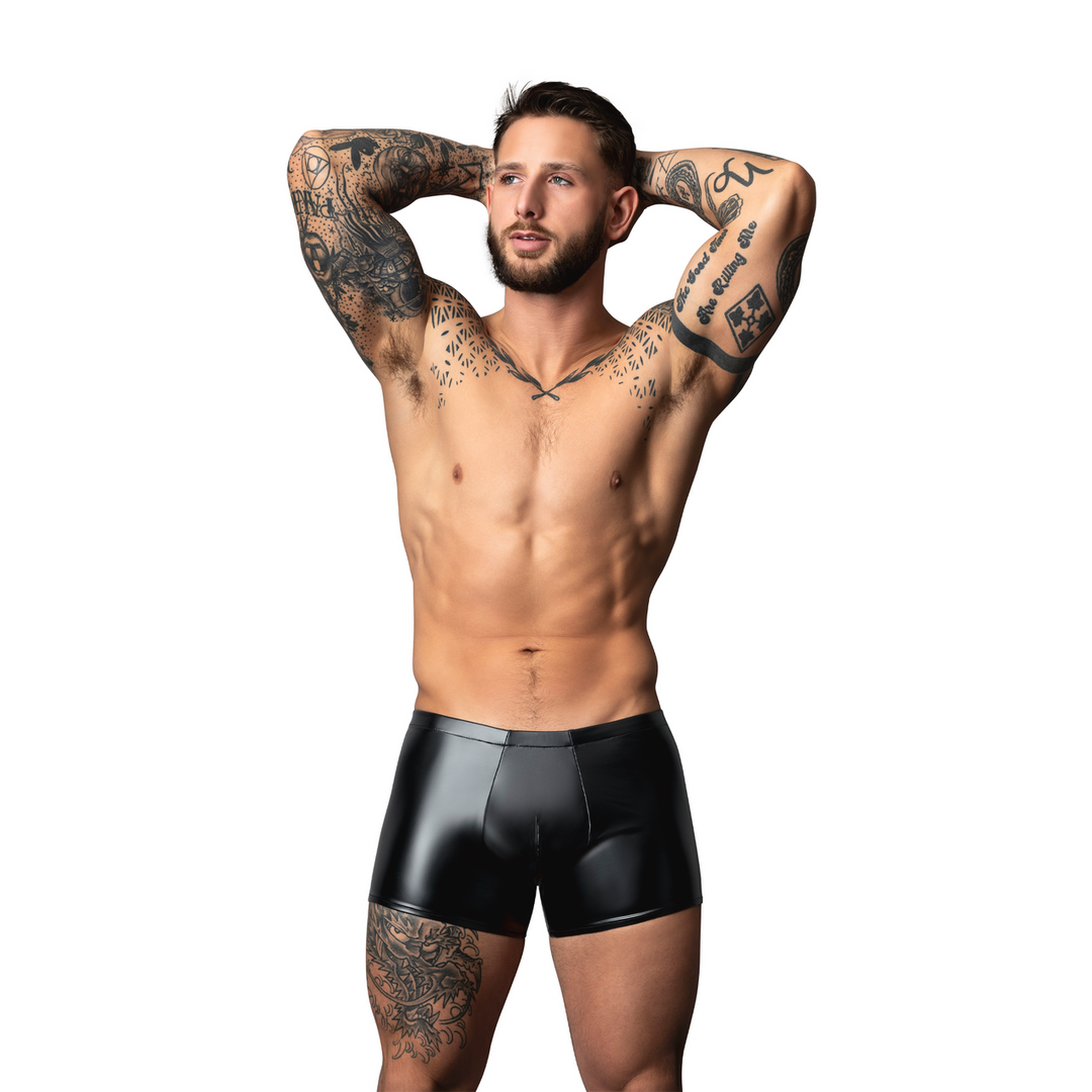 Male power Wetlook Pouch Short - S - Zwart (845830095044)