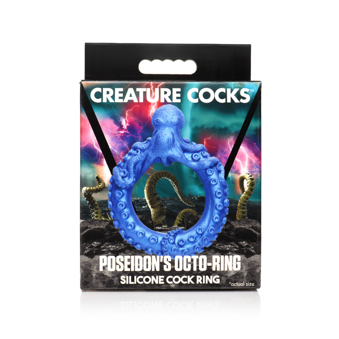 Xr brands Poseidon's Octo-Ring - Siliconen Cockring - Blauw (848518053299)