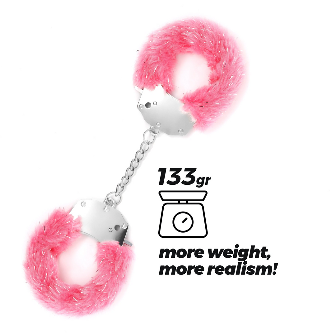 Crushious Spangle - Metalen Handboeien met Pluche - Roze (7403254159907)