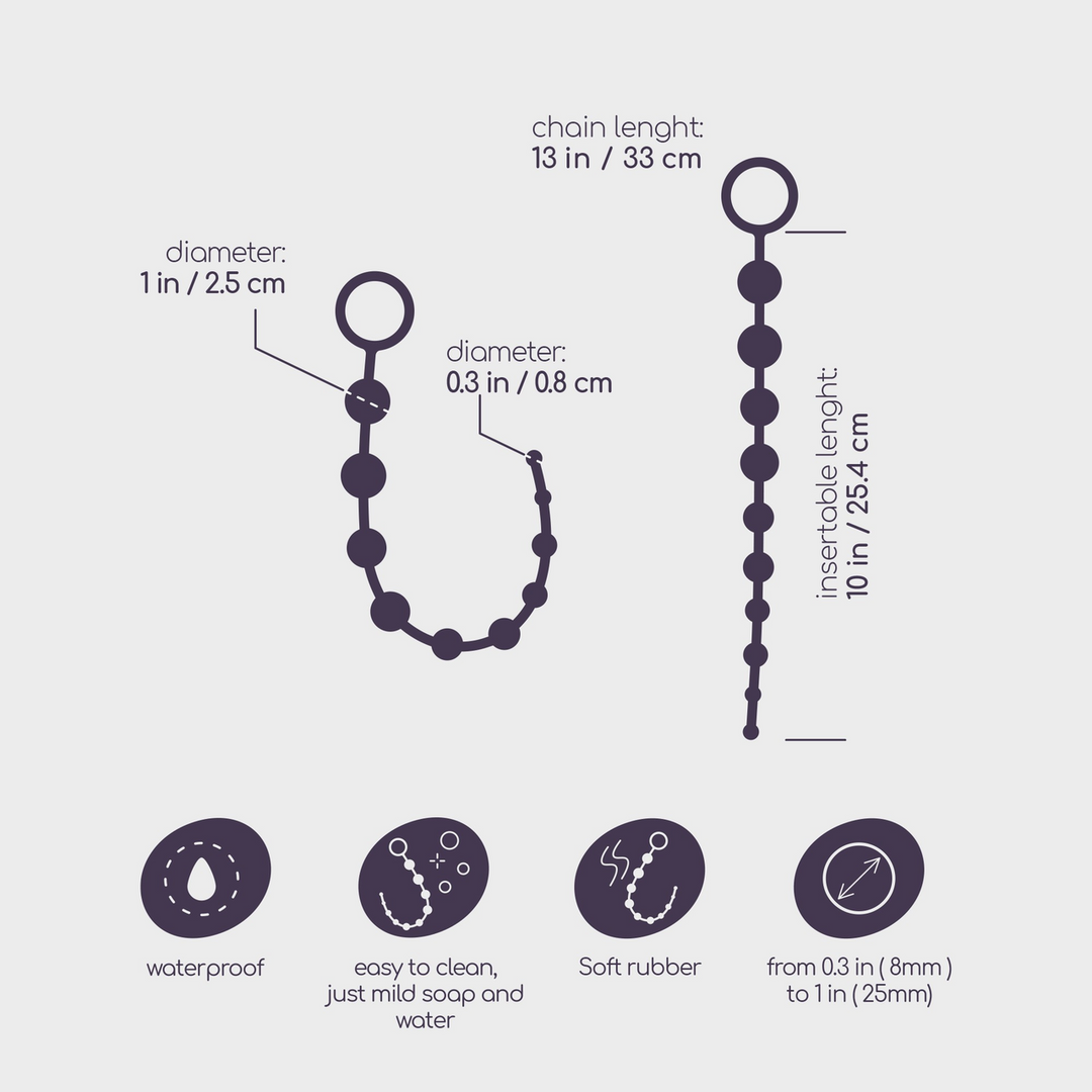 Crushious Basis Anale Kralen - 10 Kralen Ketting - Zwart (799632355052)