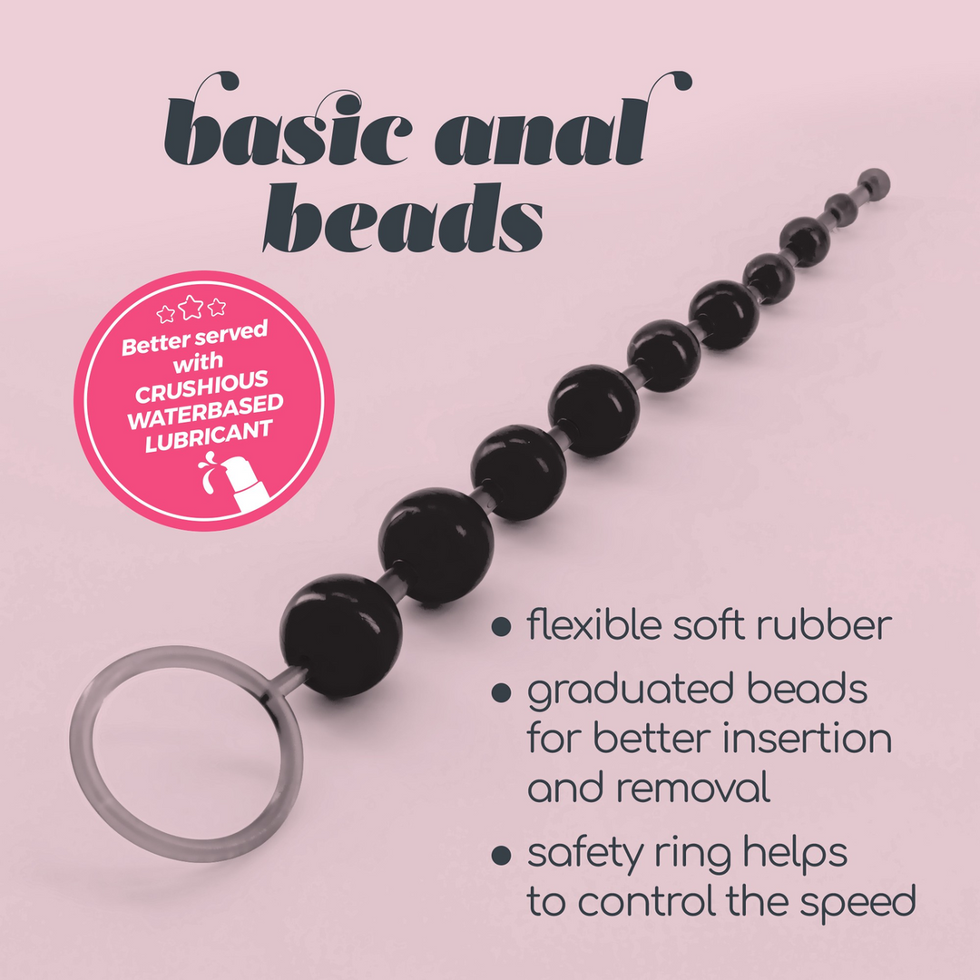 Crushious Basis Anale Kralen - 10 Kralen Ketting - Zwart (799632355052)