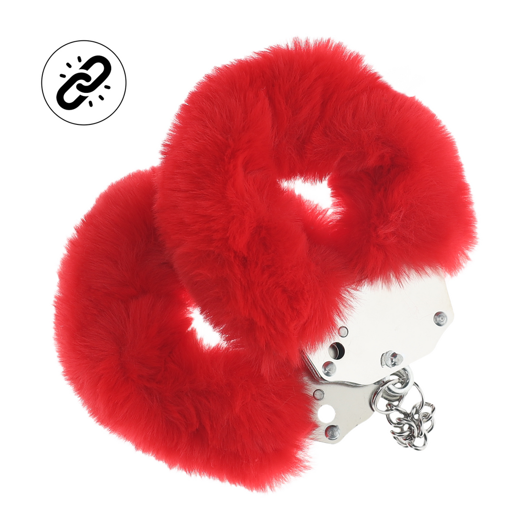 Ouch! by shots Zware Fluffy Handboeien - Rood (8714273043146)