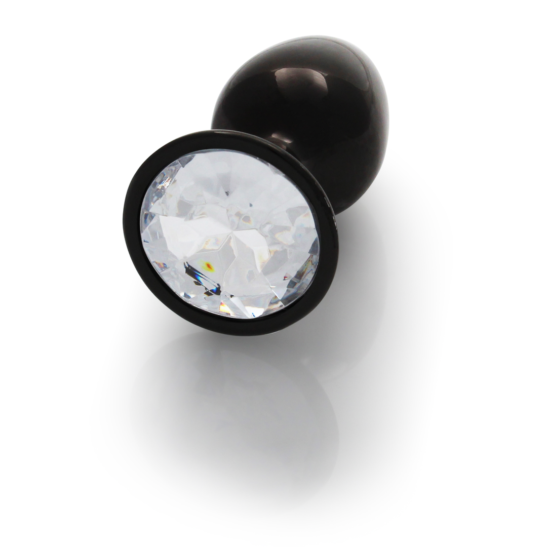 Ouch! by shots Ronde Gem Butt Plug - Klein - Gunmetal/Diamant (8714273493132)