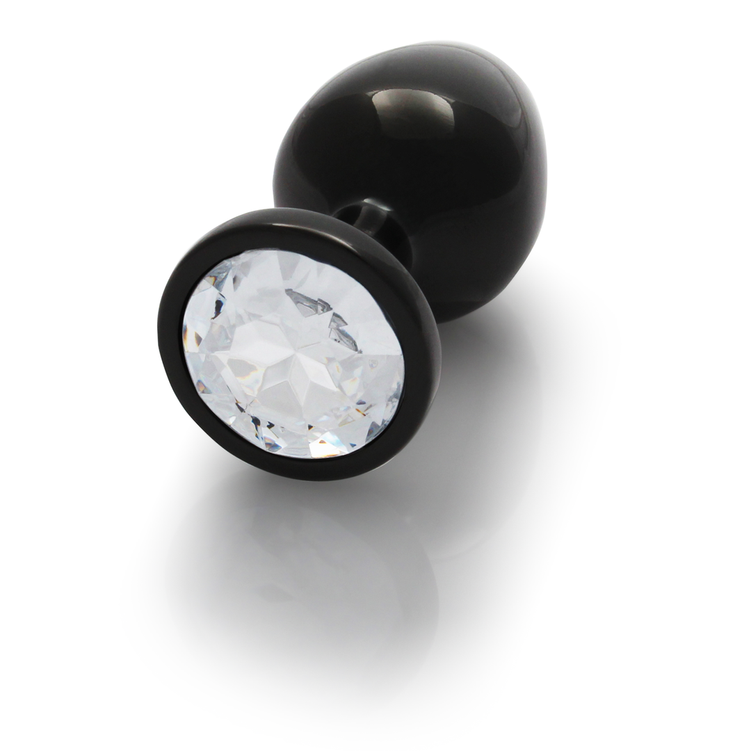 Ouch! by shots Ronde Gem Butt Plug - Medium - Gunmetal/Diamond (8714273493200)