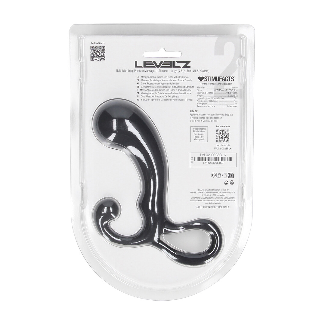 Levelz by shots Lamp met Lussen Silicium Prostaat Massager - L - Zwart (8714273066459)