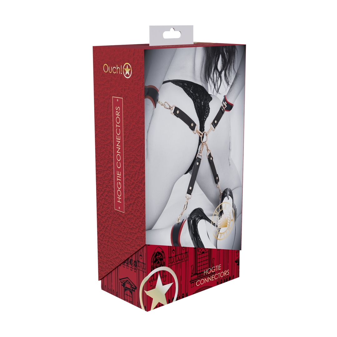 Ouch! by shots Milan Collectie - Hogtie Verbinders - Zwart/Rood (8714273055989)