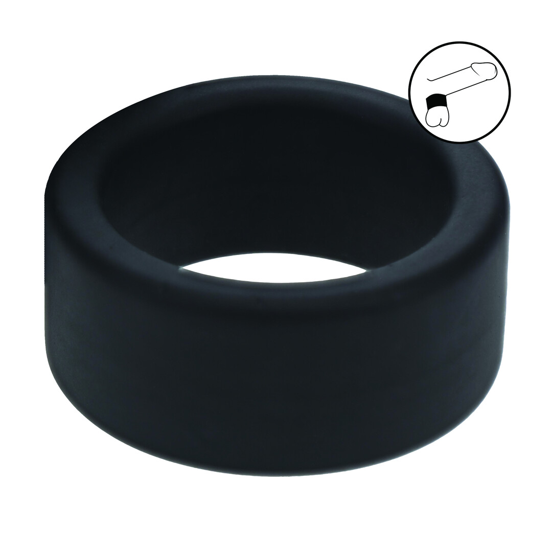 Levelz by shots Vloeibare Silicoen Balriem - S - 34mm - Zwart (8714273062161)