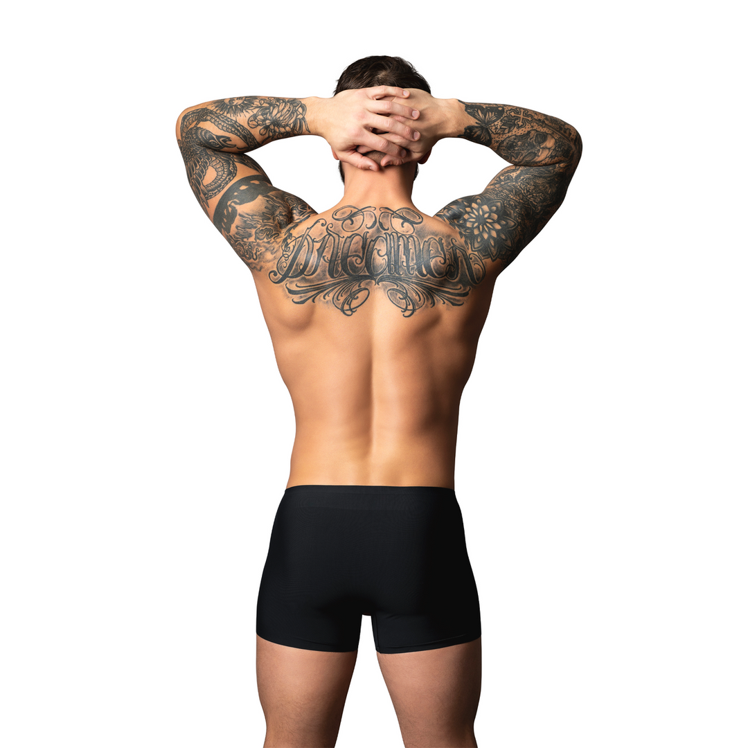 Male power Pouch Short - S - Zwart/Rood (845830094887)