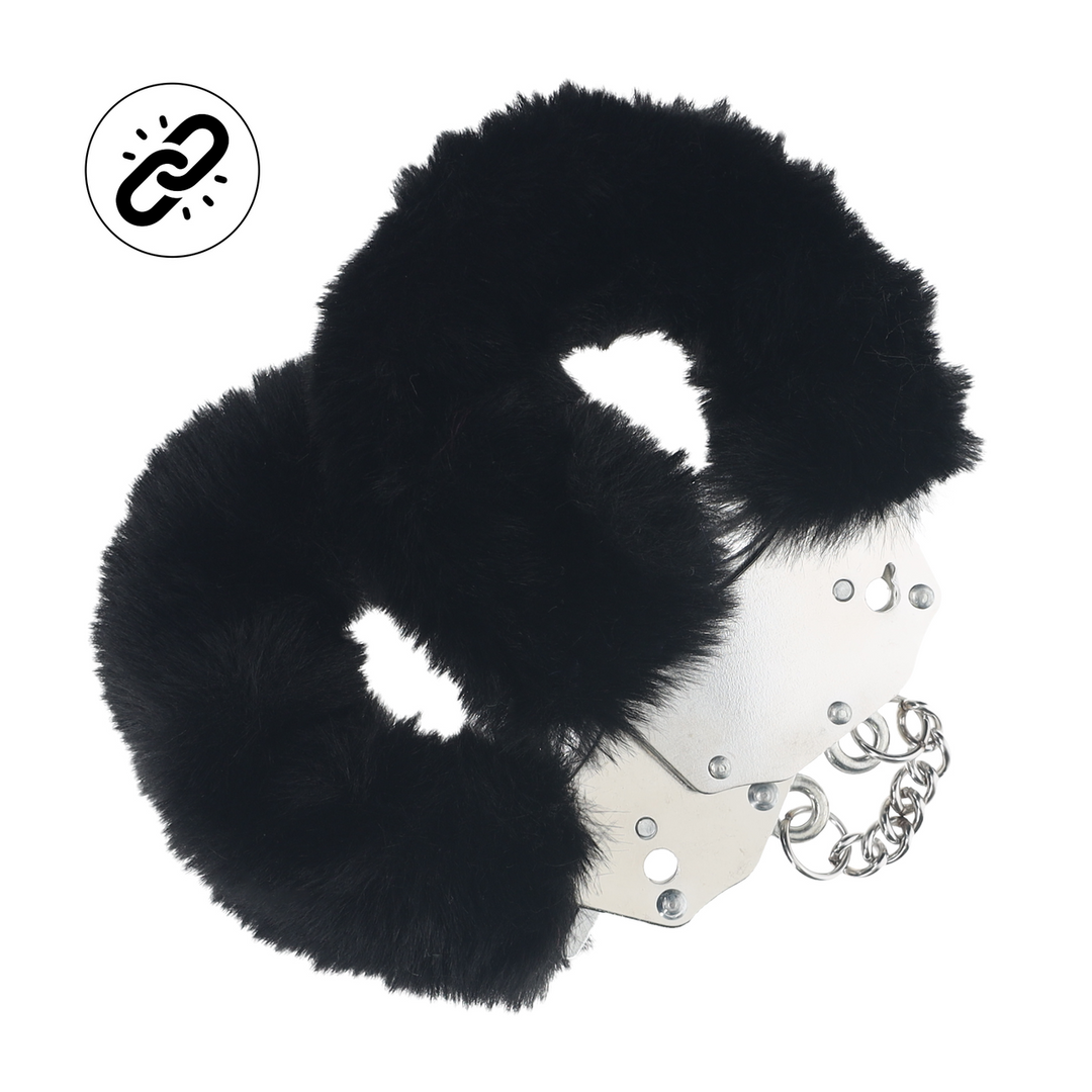 Ouch! by shots Zware Fluffy Handboeien - Zwart (8714273058140)