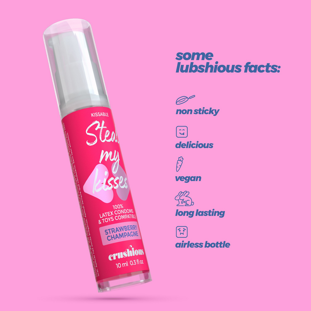 Crushious Steal My Kisses - Glijmiddel - Aardbeien Champagne Smaak - 0,3 fl oz / 10 ml (7403254159877)