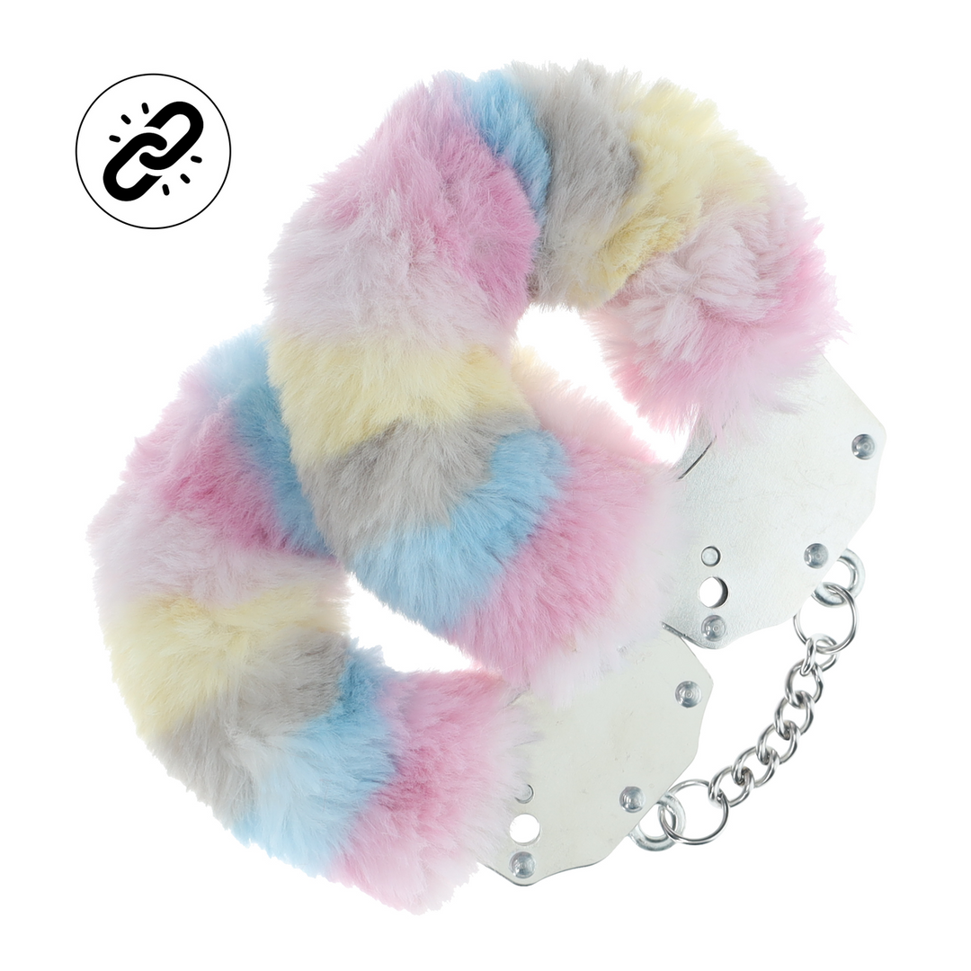 Ouch! by shots Zware Fluffy Handboeien - Multicolor 2 (8714273043023)