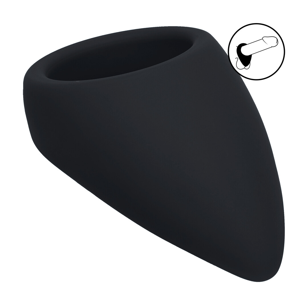 Levelz by shots Druppelvormige Siliconen Cockring - Zwart (8714273063601)