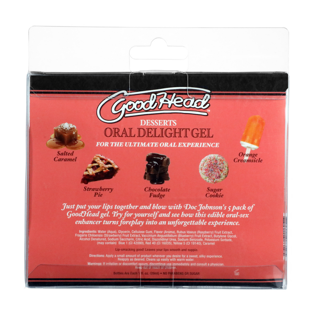 Doc johnson Orale Delight Gel - Desserts - 5 Pack - 1 fl oz / 29 ml (782421083229)