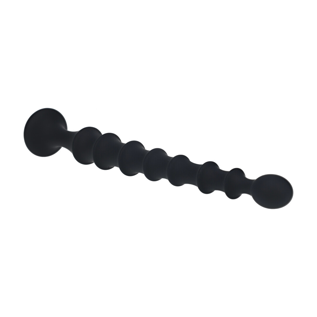 Levelz by shots Geribbelde Siliconen Flared Anale Probe - Zwart (8714273066756)