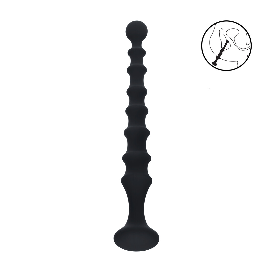 Levelz by shots Geribbelde Siliconen Flared Anale Probe - Zwart (8714273066756)