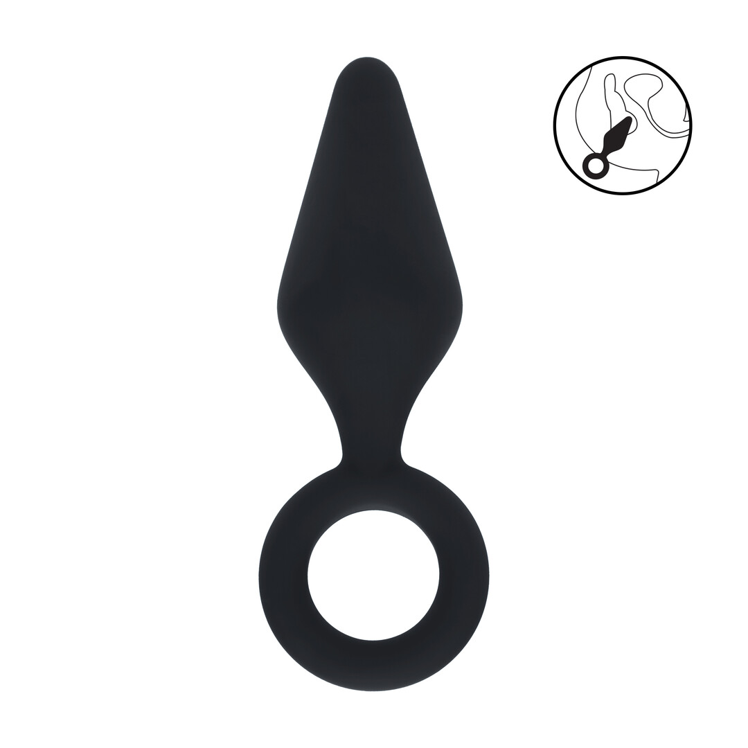 Levelz by shots Siliconen Anale Plug met Luss - S - Zwart (8714273064769)