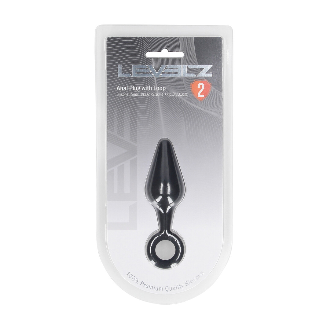 Levelz by shots Siliconen Anale Plug met Luss - S - Zwart (8714273064769)