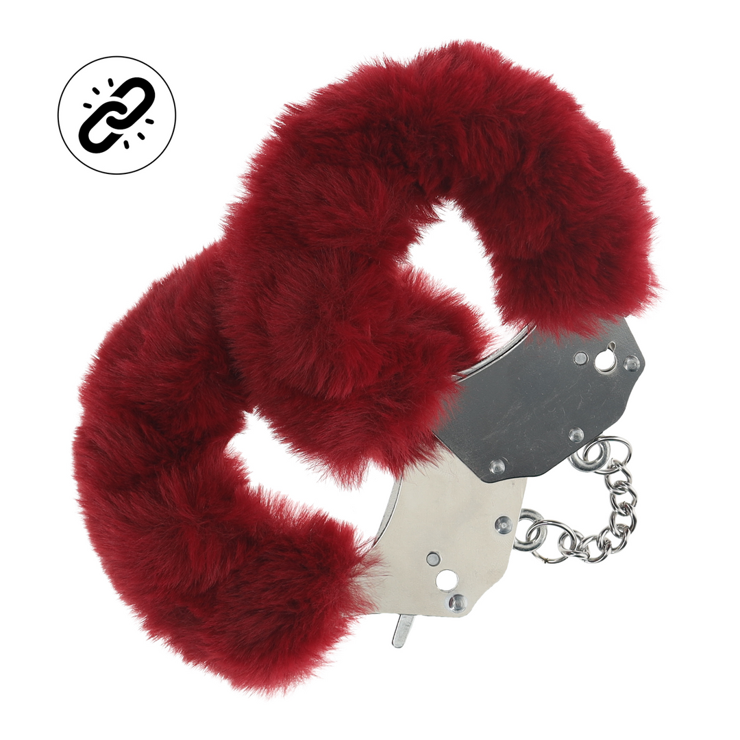 Ouch! by shots Zware Fluffy Handboeien - Bourgondisch (8714273043139)