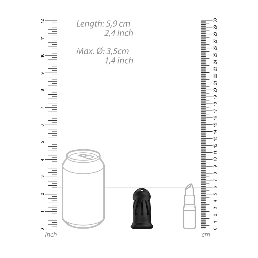 Mancage by shots Model 27 - Ultra Soft Silicone Chastity Cage - Zwart (8714273051318)