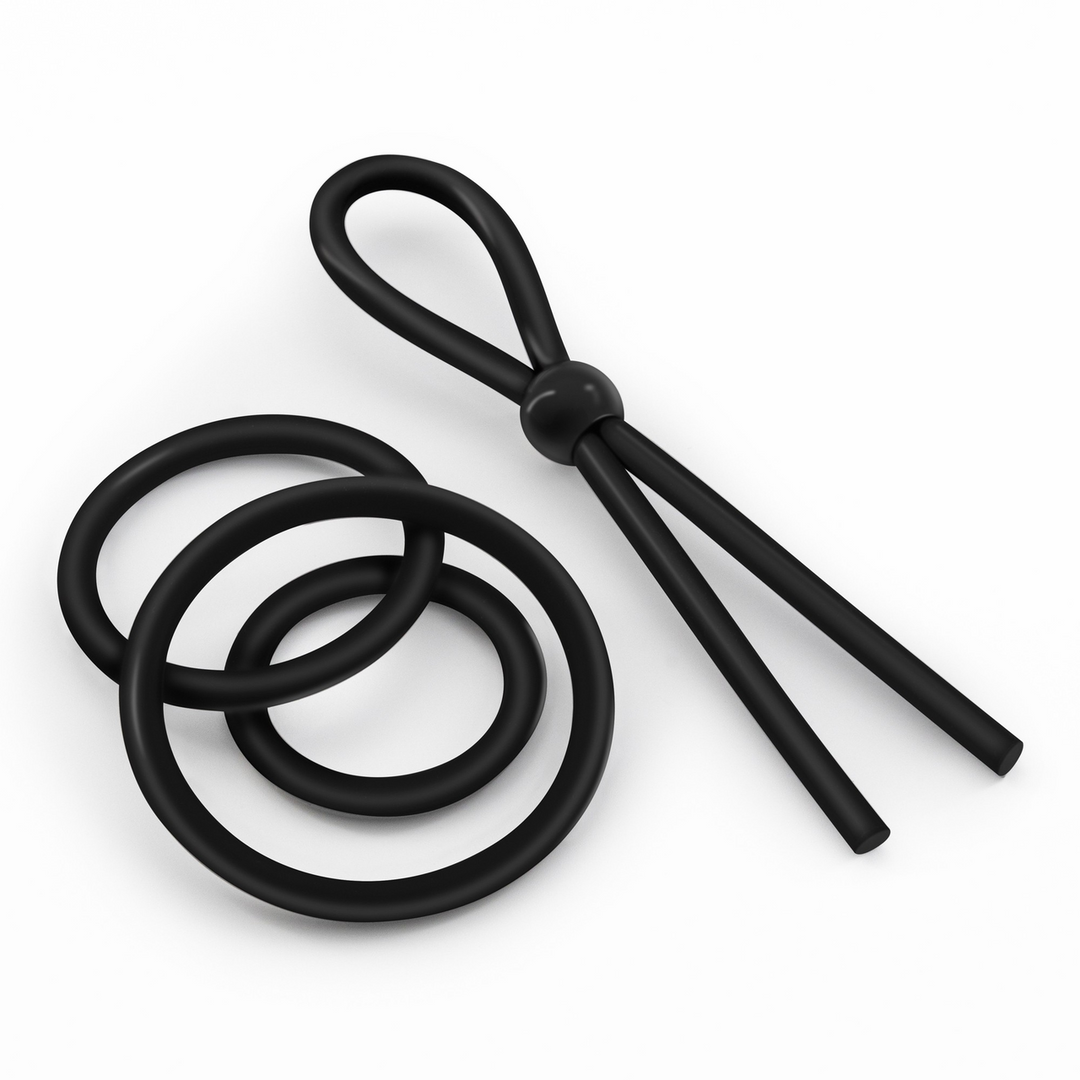 Crushious Daltons - Siliconen Cockring Set - Zwart (7403254150324)