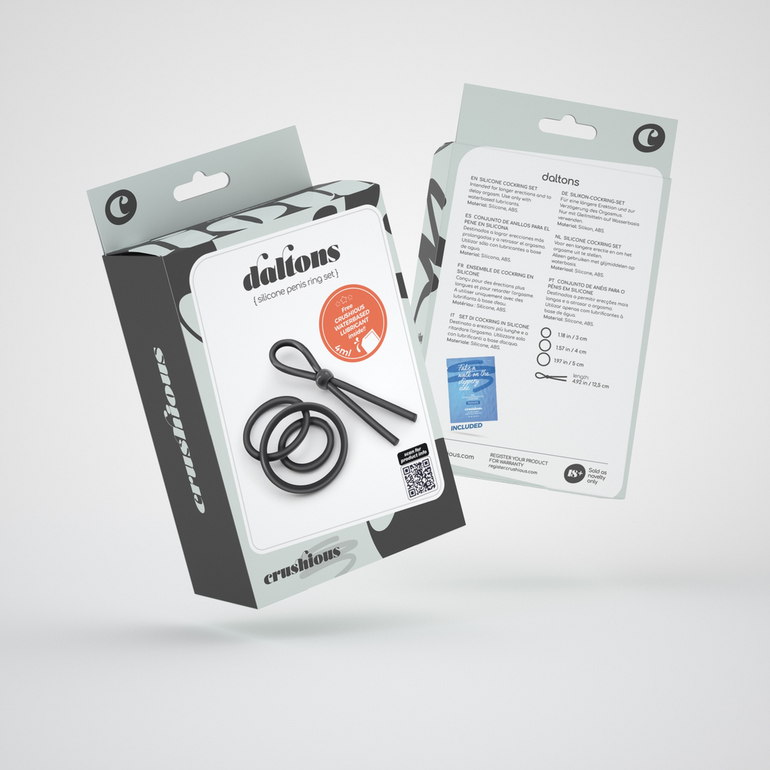 Crushious Daltons - Siliconen Cockring Set - Zwart (7403254150324)