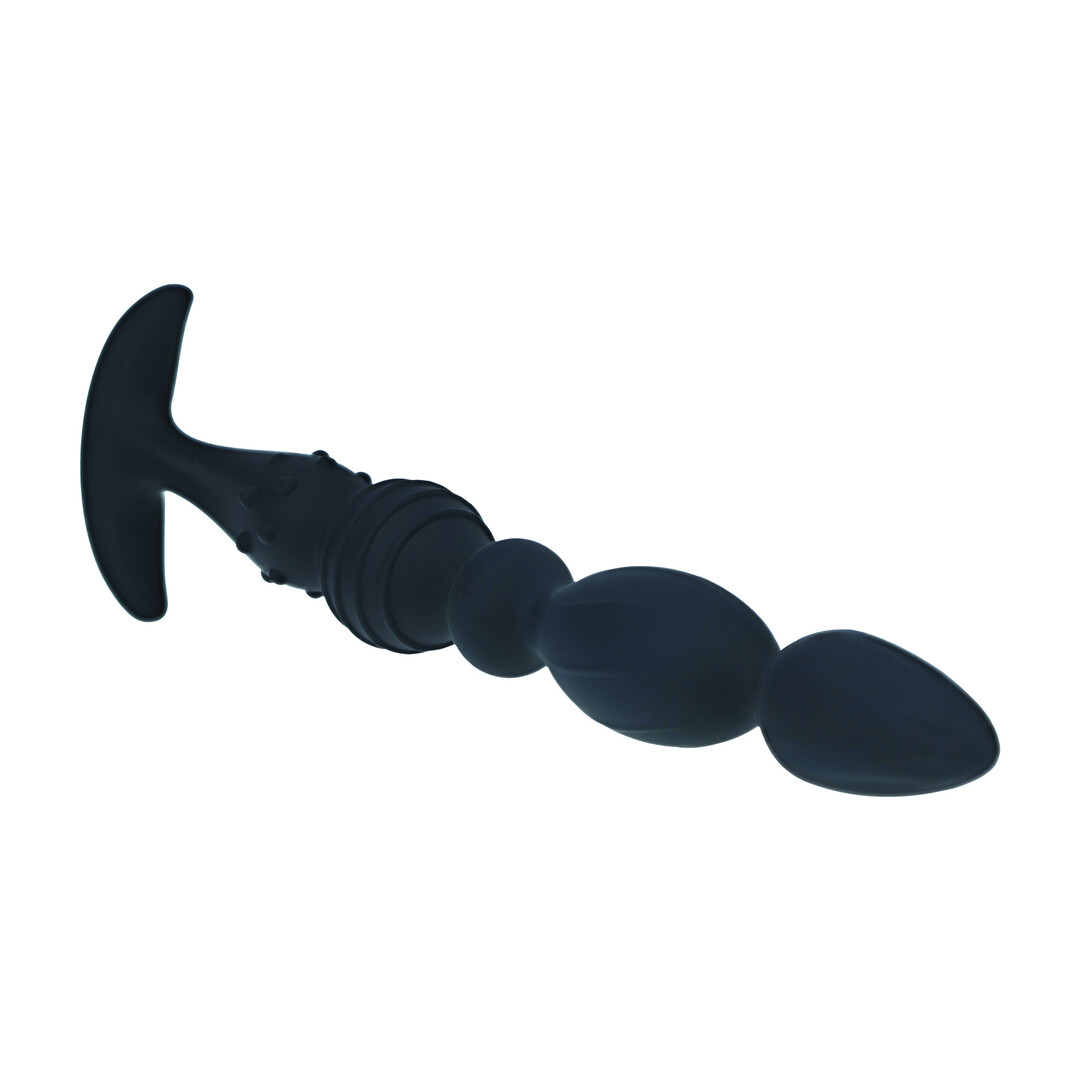 Levelz by shots Multi Textured Silicone Flared Anale Probe - Zwart (8714273066794)