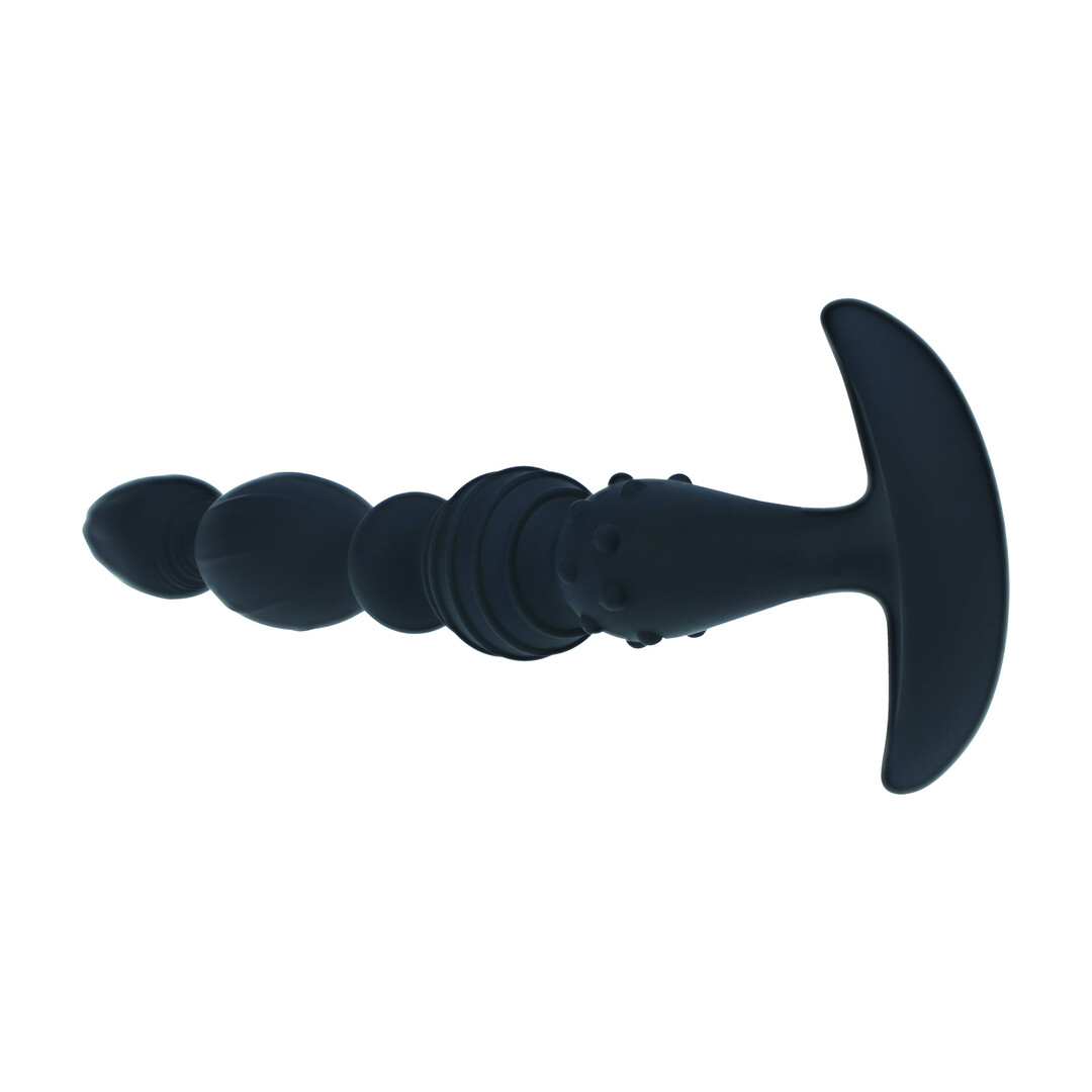 Levelz by shots Multi Textured Silicone Flared Anale Probe - Zwart (8714273066794)