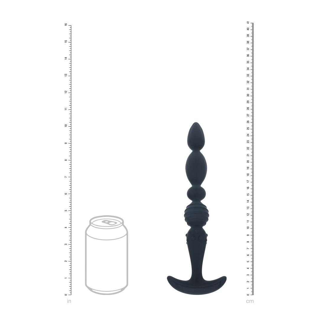 Levelz by shots Multi Textured Silicone Flared Anale Probe - Zwart (8714273066794)