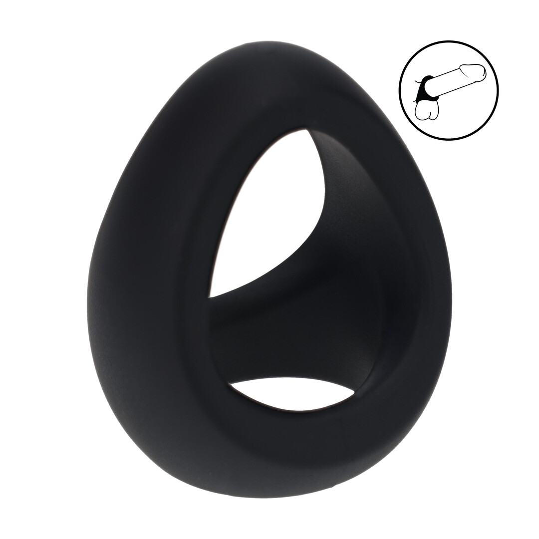 Levelz by shots Zachte Tri O Siliconen Cockring - Zwart (8714273063663)