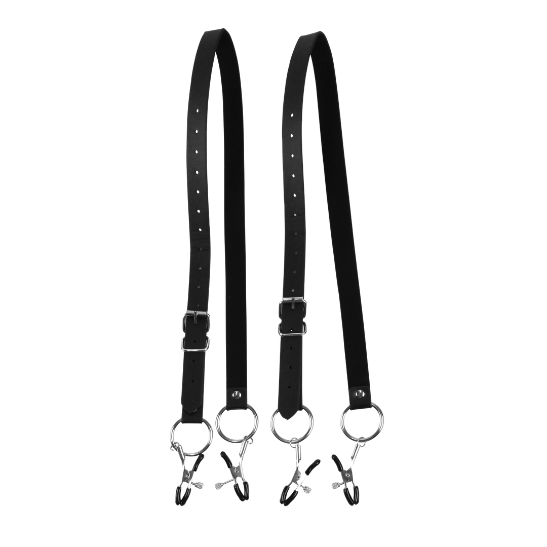 Ouch! by shots Labia Spreader met Klemmen - Zwart (8714273051004)