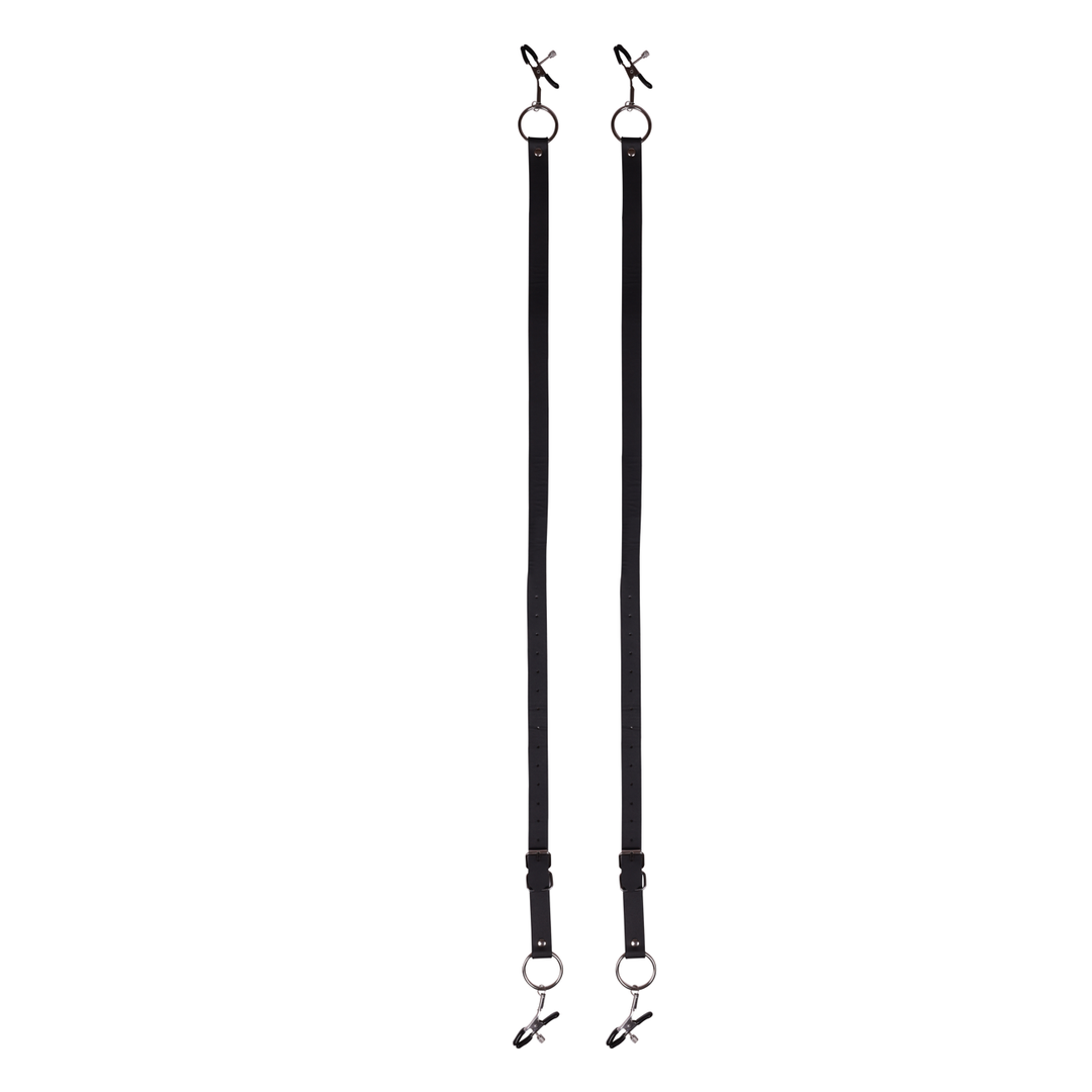 Ouch! by shots Labia Spreader met Klemmen - Zwart (8714273051004)