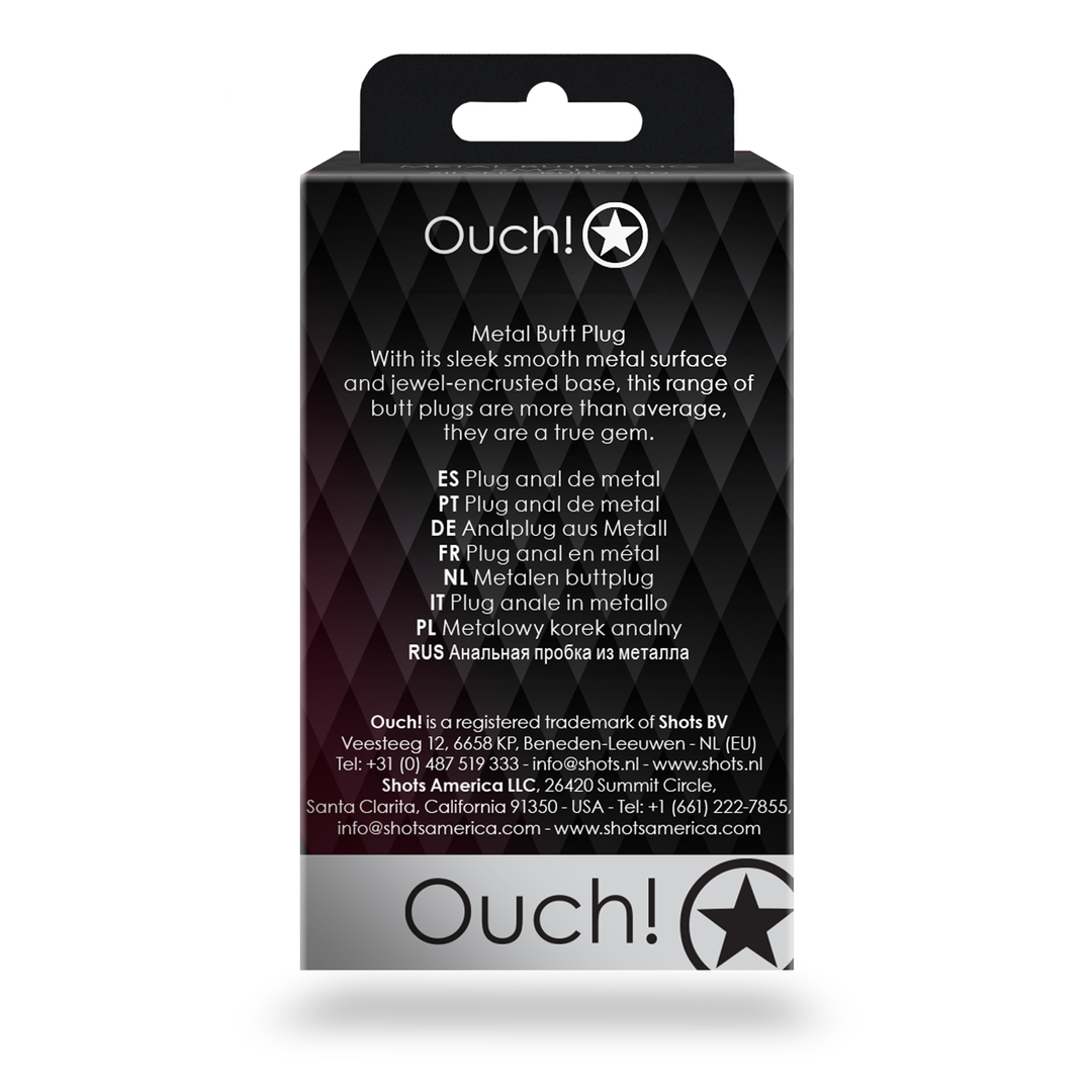 Ouch! by shots Heart Gem Butt Plug - Klein - Gunmetal/Amethyst Paars (8714273493347)