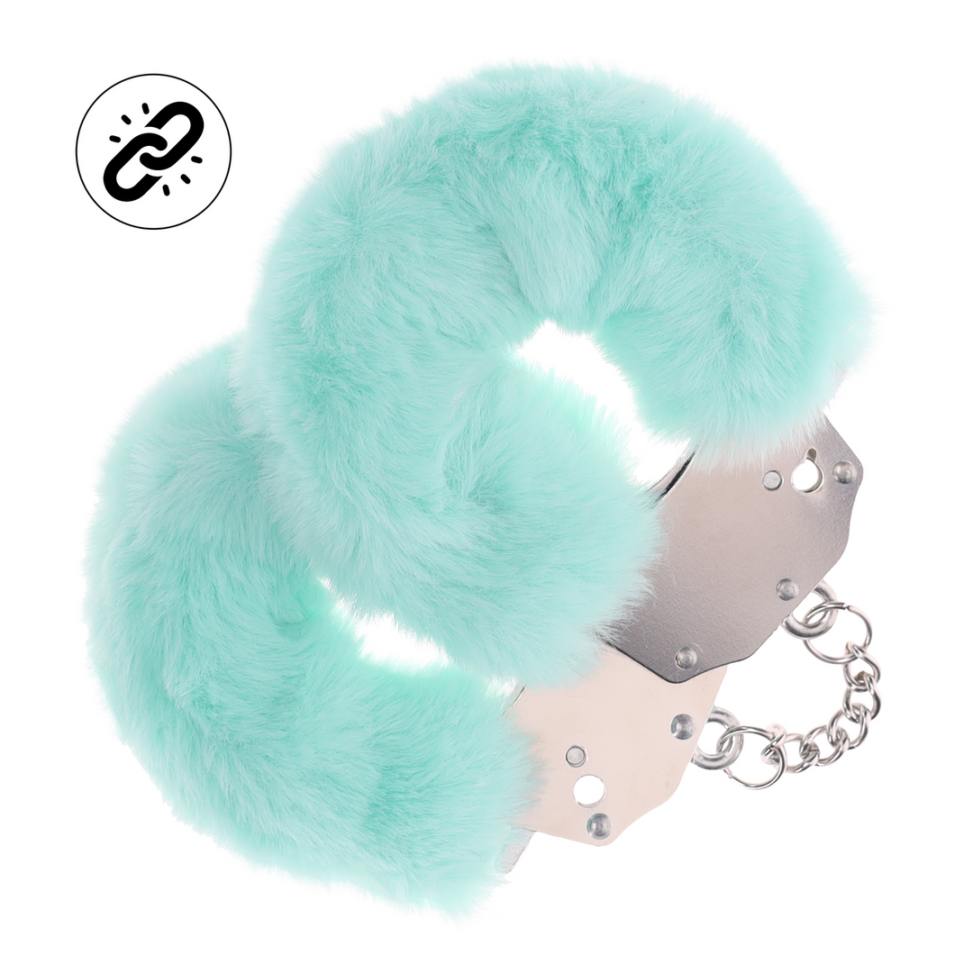 Ouch! by shots Zware Fluffy Handboeien - Poeder Groen (8714273043085)